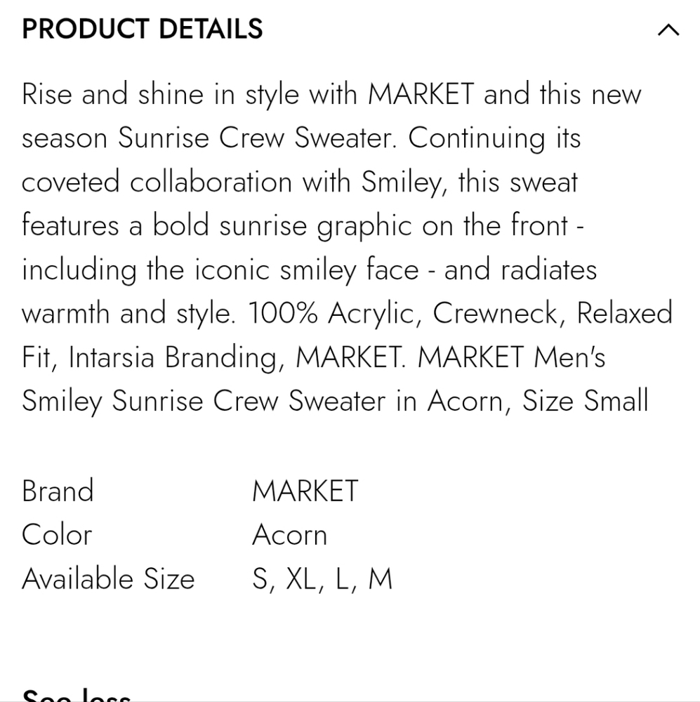 Market X Smiley Sunrise Crew Neck Sweater - Picture 13 of 16